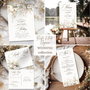Rustic White Blooms Wedding Save The Date Announcement Postcard