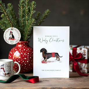 Naughty Dog Golden Retriever Christmas Cookies Holiday Card