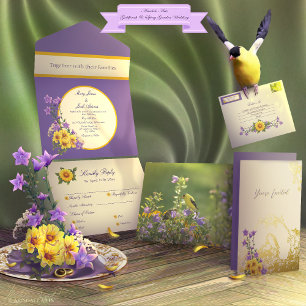 Goldfinch Spring Garden Wedding  Magnetic Invitation