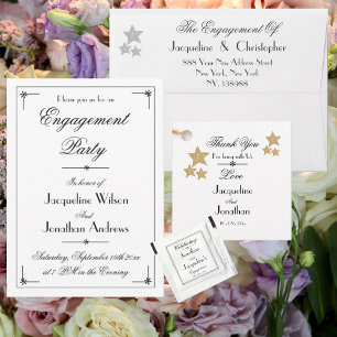 Classy Engagement Party Custom Names Chic Backdrop