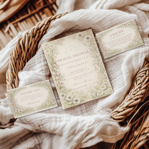 Vintage Wildflower Botanical Bridal Shower Napkins