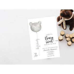 There's a Beary sweet Baby on the Way Baby shower  Invitation