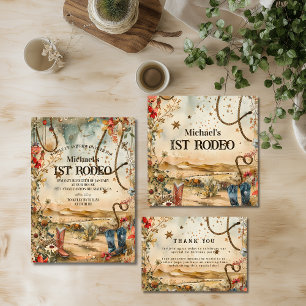 Rodeo Boots & Cactus 1st Birthday Foam Board