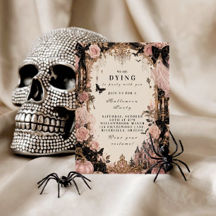 Elegant Pink Halloween Party Wrapping Paper Sheets