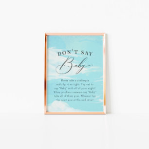 Blue Painted Sky Cloud Baby Shower Invitation