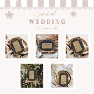 Midnight Celestial Baroque Wedding Save The Date