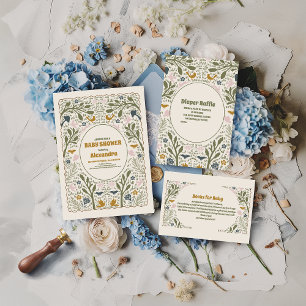 Rustic Green Woodland Fern Baby Shower Invitation