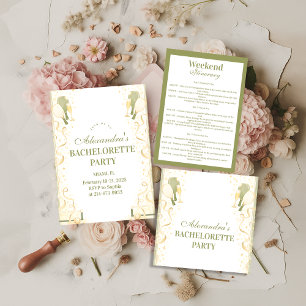 Preppy Courtside Pickleball Bachelorette Party Classic Round Sticker