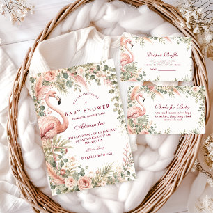Elegant Pink Flamingo Safari Baby Shower Napkins