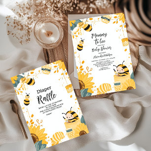 Vintage Mommy to Bee Wildflowers Baby Shower Invitation