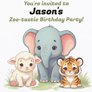 Roaring Zoo Birthday Postcard