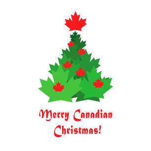 Merry Canadian Flag Maple Leaf Christmas Tree Magnet
