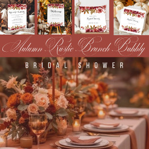 Autumn Rustic Brunch & Bubbly Bridal Shower Wrapping Paper Sheets