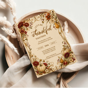 Elegant Art Nouveau Thanksgiving Dinner Menu