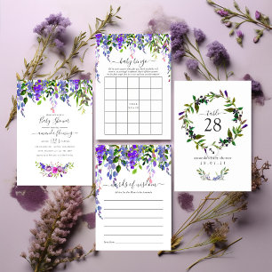 Violet Watercolor Floral Spring Table Number
