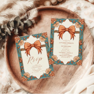 Ornamental Vintage Floral Art Nouveau Wedding  Save The Date