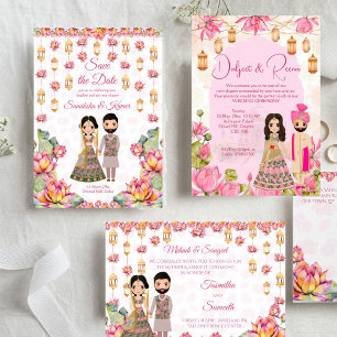Lotus lanterns Indian wedding personalized Favor Boxes