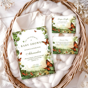 Butterfly Blossoms Baby Shower Invitation