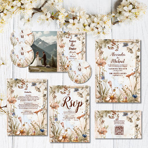 Photo Rustic Watercolor Woodland Wedding Save The Date