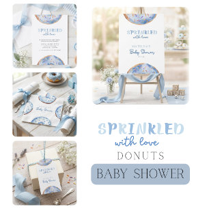 Sprinkled with love donut baby shower paper plates