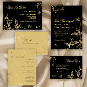 Elegant gold monogram floral burgundy wedding envelope