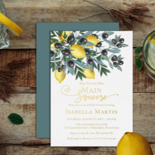 Main Squeeze Lemons   Black Olives Bridal Shower Paper Plates