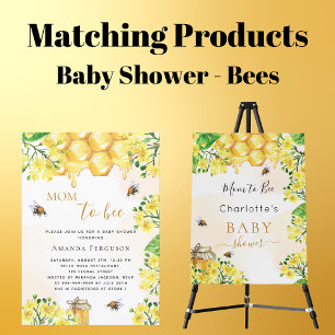 Cute Bee Baby shower yellow florals mom to bee Invitation