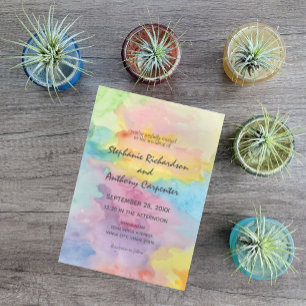 Budget Tie Dye Watercolor Art Colorful Wedding