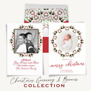 Merry Christmas Calligraphy Script Modern Wreath  Favor Tags