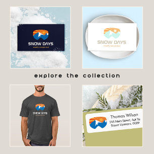 Skier Snow Goggles Skiing Business Card
