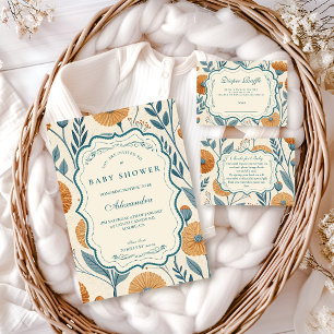 Cream Garden Botanical Baby Shower Invitation