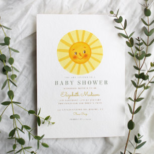 Happy Yellow Sunshine Baby Shower Invitation
