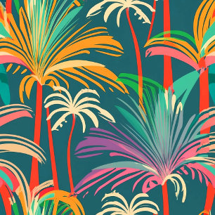 Birthday Beach party Palm tree leaves sunset Invitation