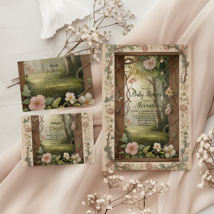 Boho Woodland Forest Baby Shower Invitation