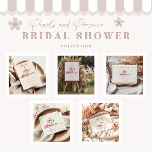 Blush Bubbly & Pearls Bridal Shower  Napkins