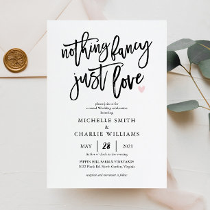 Nothing fancy just love casual Wedding Ceremony All In One Invitation