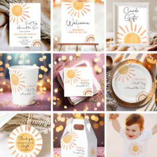 Sunshine Rainbow Trip Around the Sun 1st Birthday Napkins