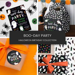 Ghosts Boo-Day Halloween Birthday Thank You Favor Boxes