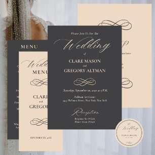 Elegant Minimalist Almond Gray Wedding Foam Board