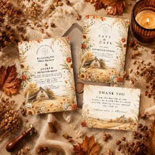 Romantic Autumn Barn Wedding Foam Board