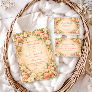 Sweet Little Peach Garden Baby Shower Invitation