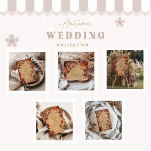 Rustic Autumn Floral Wedding Foam Board