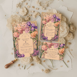 Art Nouveau Floral Wedding Save The Date