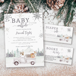 Baby It's Cold Outside Winter Woodland Baby Shower Invitation