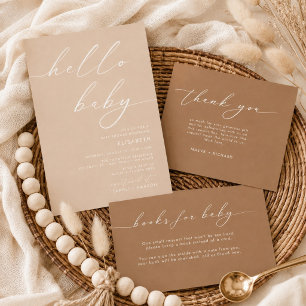 Hello Baby Modern Neutral Baby Shower Invitation