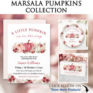 Little Pumpkin Baby Shower Marsala Welcome Banner