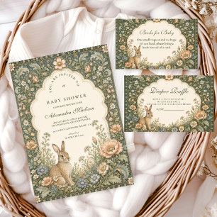 Vintage Celestial Botanical Rabbit Baby Shower Napkins