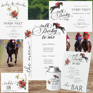 Modern Race Horse Derby & Drinks Party Equestrian Menu