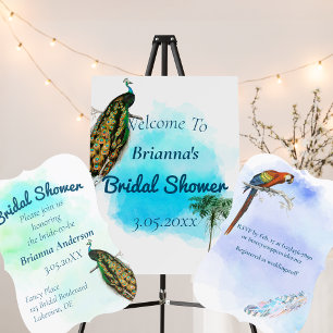 Vintage Peacock Bridal Shower Invitation