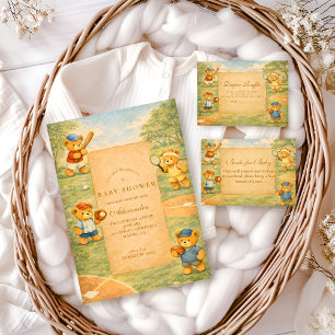 Vintage Teddy Bear Sports Baby Shower Napkins